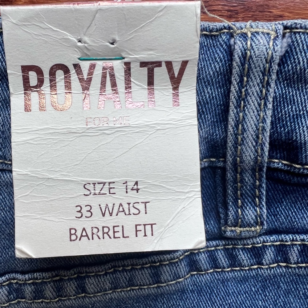 Royalty For Me Medium Blue Barrel Fit Jeans - Picture 4 of 4